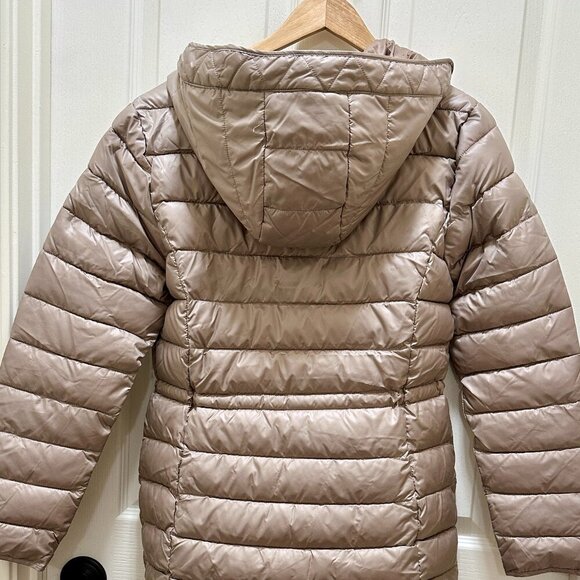 New Kenneth Cole Women's Quilted Anorak Puffer Jacket Size S Tan Winter Coat - Picture 11 of 14